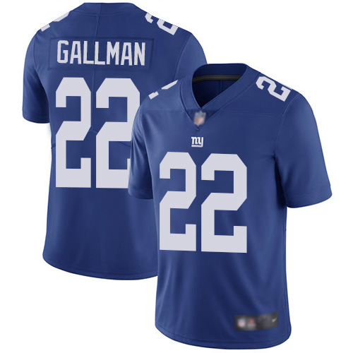 Men New York Giants #22 Wayne Gallman Royal Blue Team Color Vapor Untouchable Limited Player Football NFL Jersey